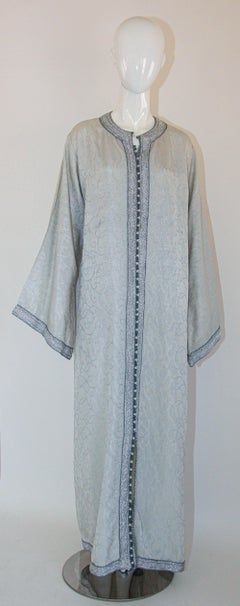 1970s Moroccan Vintage Caftan Maxi Dress Kaftan Silver
