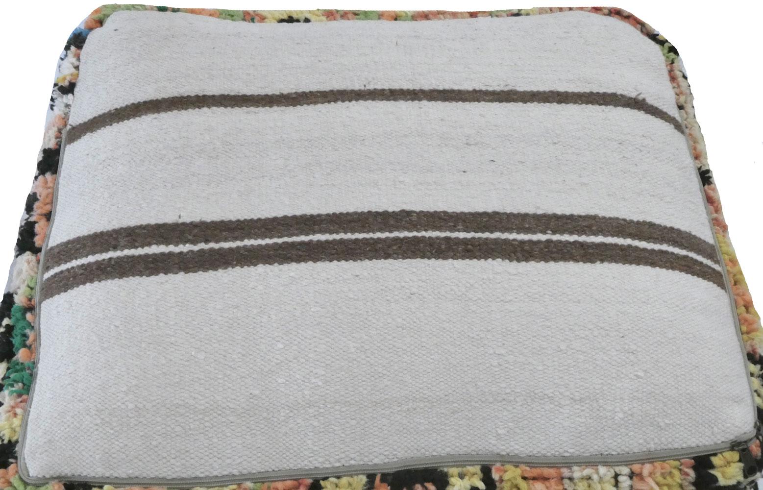 Cojín de suelo puf de lana marroquí vintage de los años 70 Lana en venta