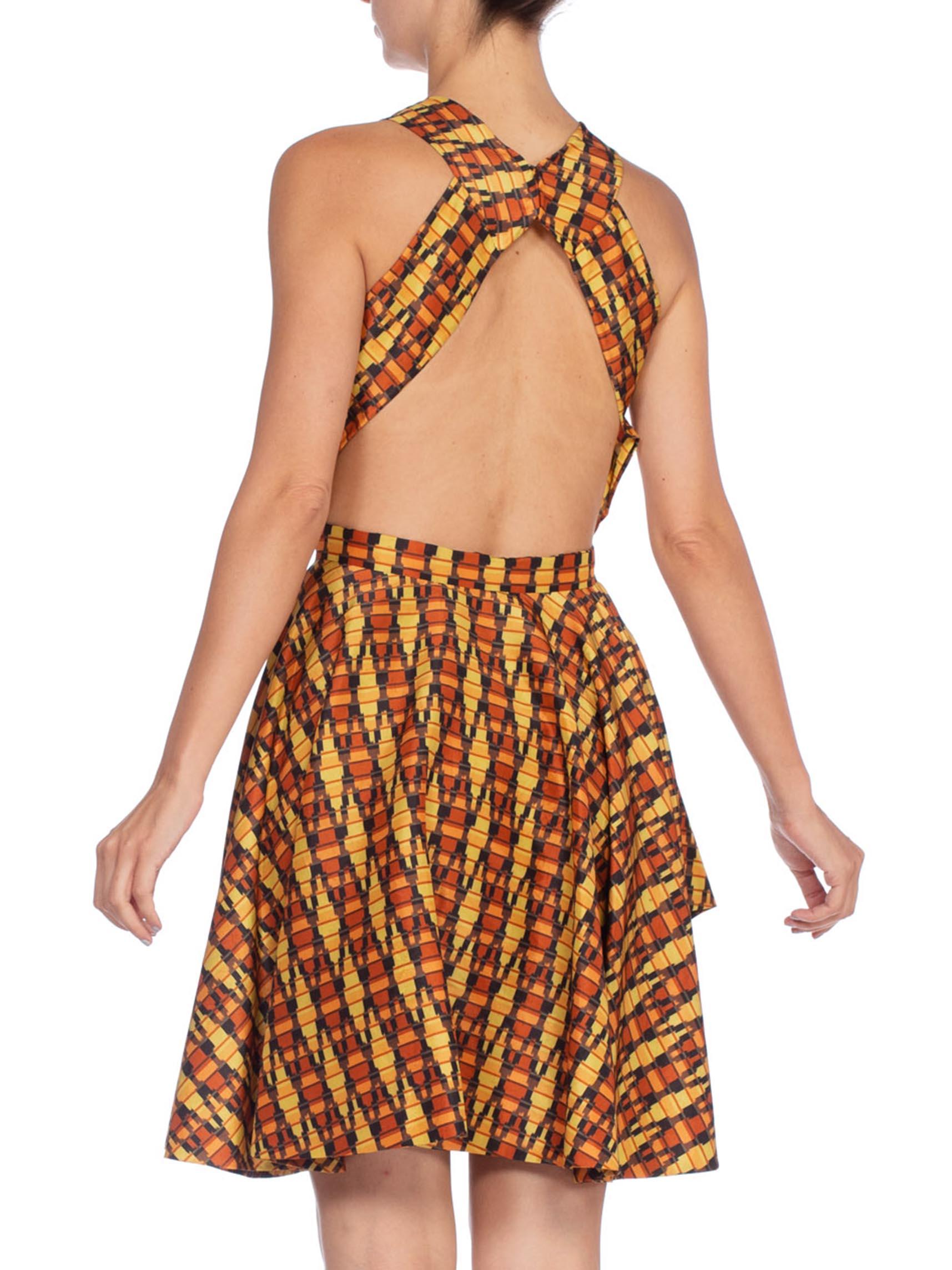 MORPHEW COLLECTION Hand Woven Silk Ikat Dress With Peek-A-Boo Front & Slit 4