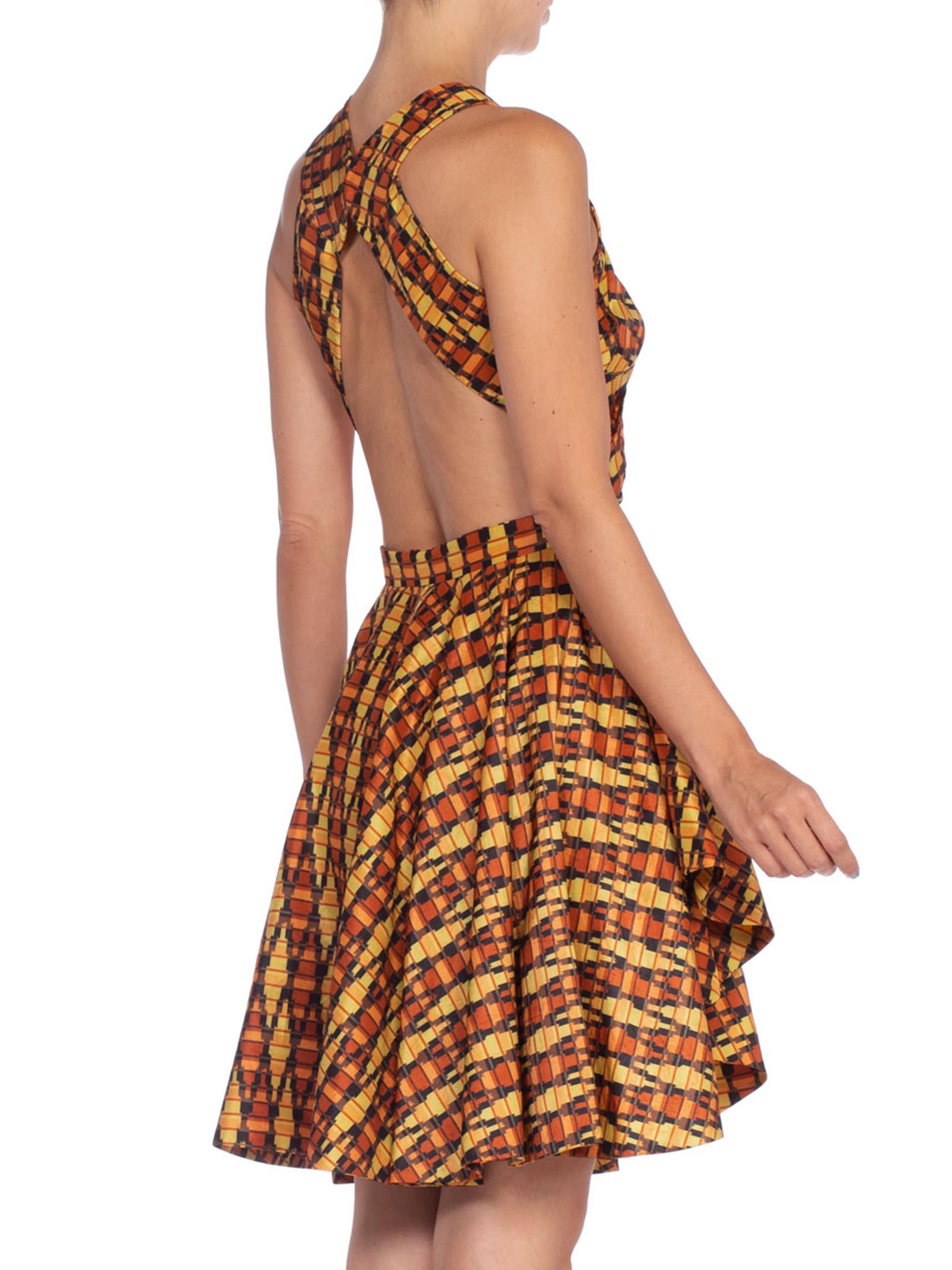 MORPHEW COLLECTION Hand Woven Silk Ikat Dress With Peek-A-Boo Front & Slit 5