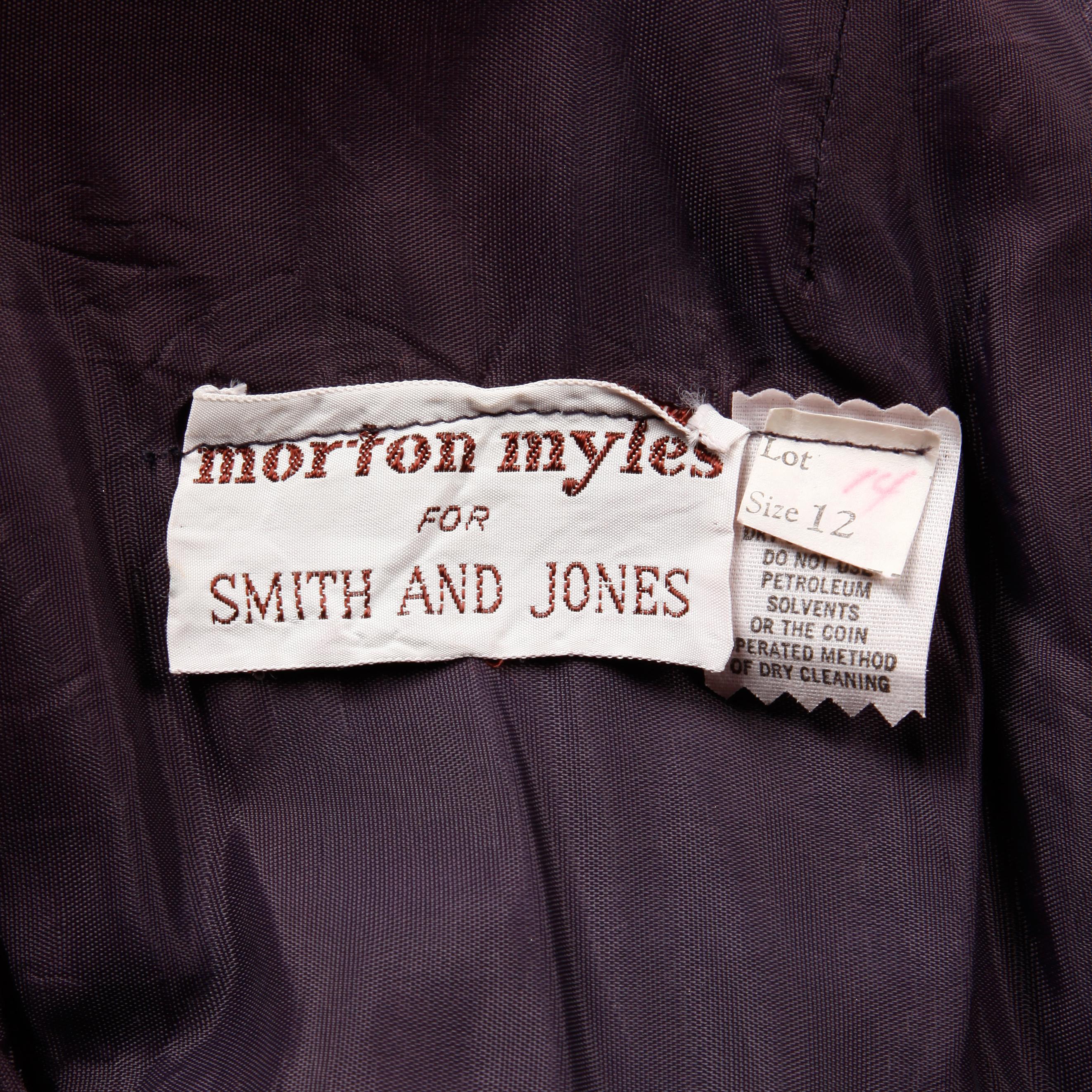 Abito vintage anni '70 Morton Myles Metallic Silver + Purple Lurex Op Art Print In condizioni ottime in vendita a Sparks, NV