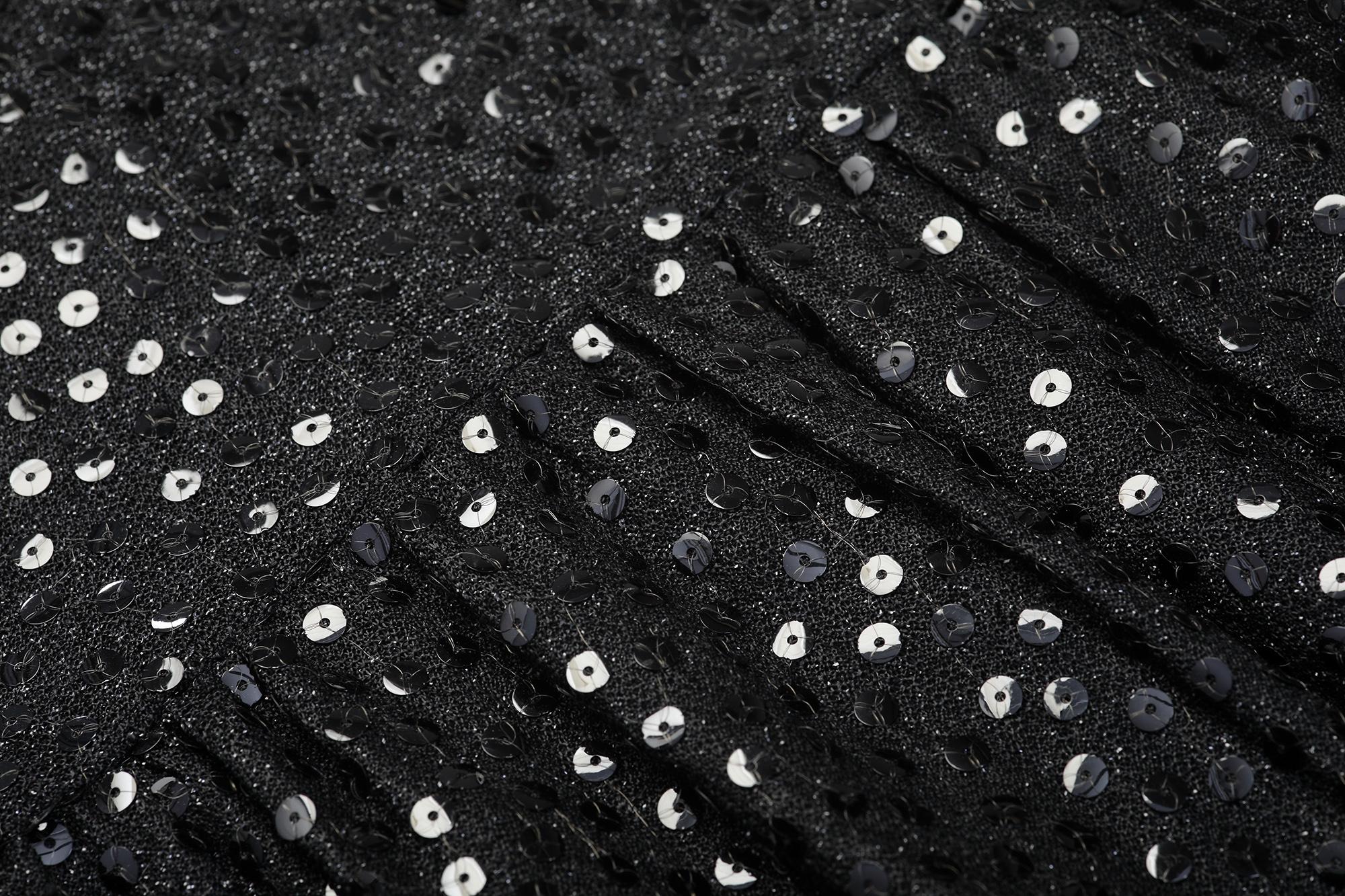 1970s Morty Sussman For Mollie Parnis Black Sequinned Dress For Sale 2