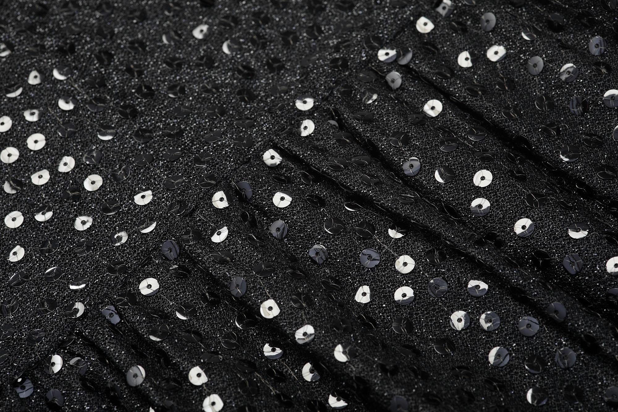 Vestido negro de lentejuelas de los años 70 Morty Sussman para Mollie Parnis en venta 1