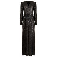 Vintage 1970s Morty Sussman For Mollie Parnis Black Sequinned Dress
