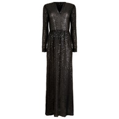 1970s Morty Sussman For Mollie Parnis Black Sequinned Dress (Robe à paillettes noires)