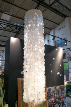 1970er Perlmutt-Deckenlampe