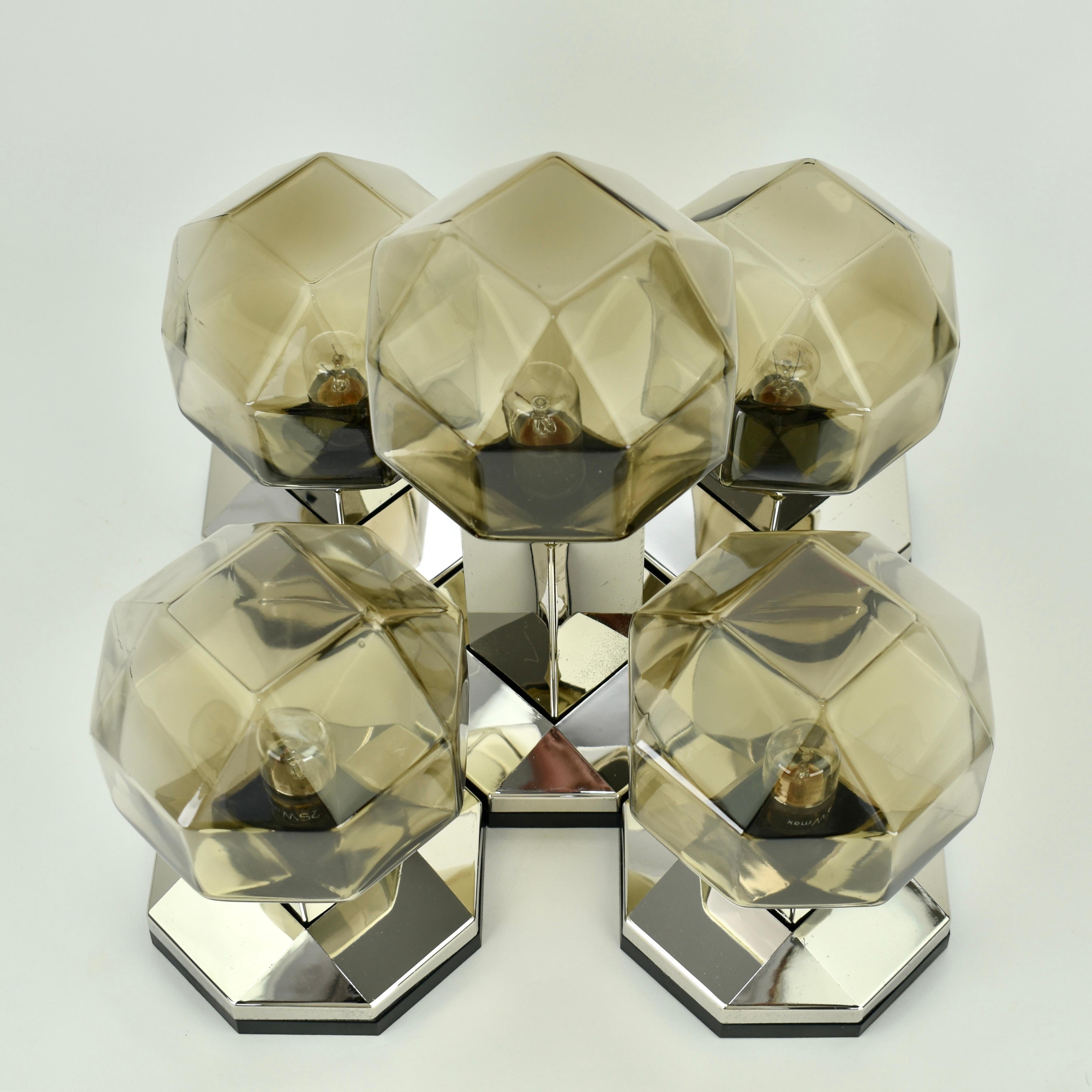 Motoko Ishii Modular Flush Mount degli anni '70 per Staff Leuchten in vendita 2