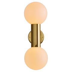 1970s Motoko Ishii Opaline Glass Double Sconce for Staff Leuchten