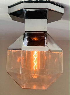 Motoko Ishii, anni '70, luci a parete o ad incasso in cromo e vetro per Staff Leuchten