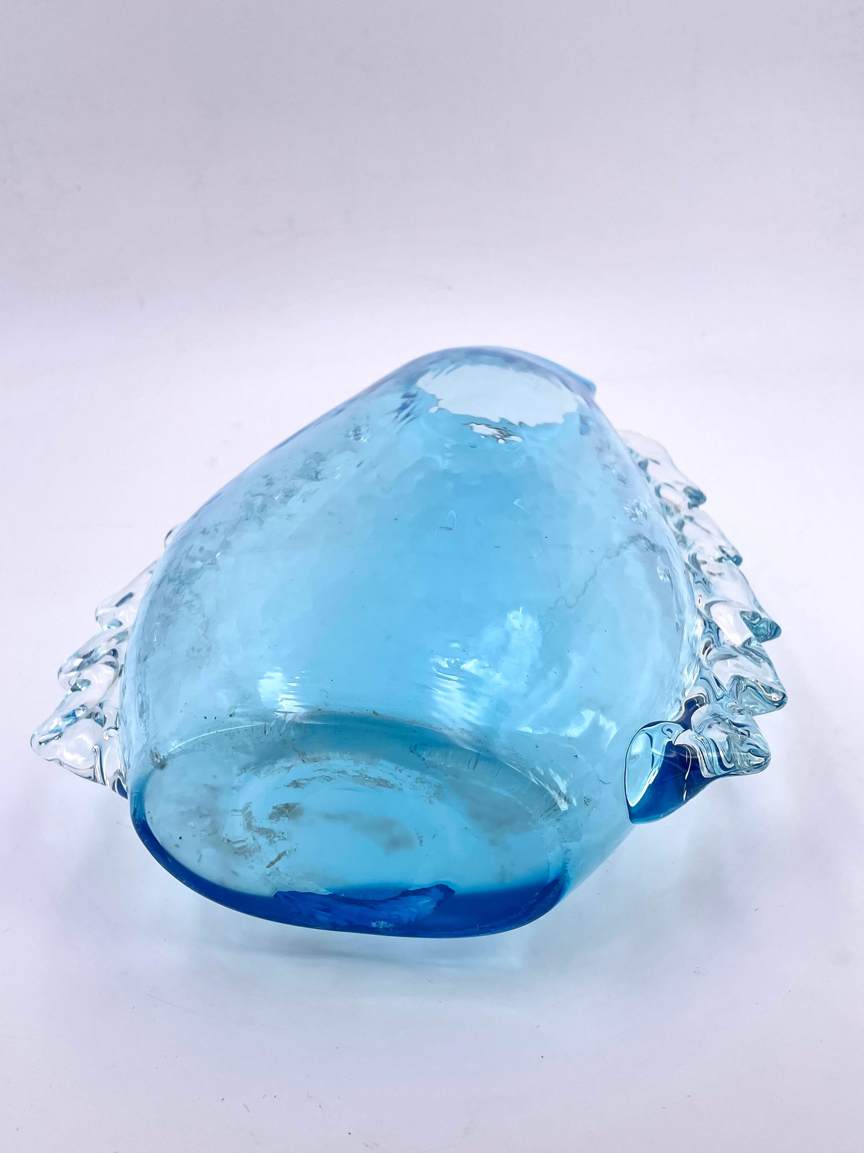 1970's Mouth blown Glass Vase by Blenko In Excellent Condition In San Diego, CA