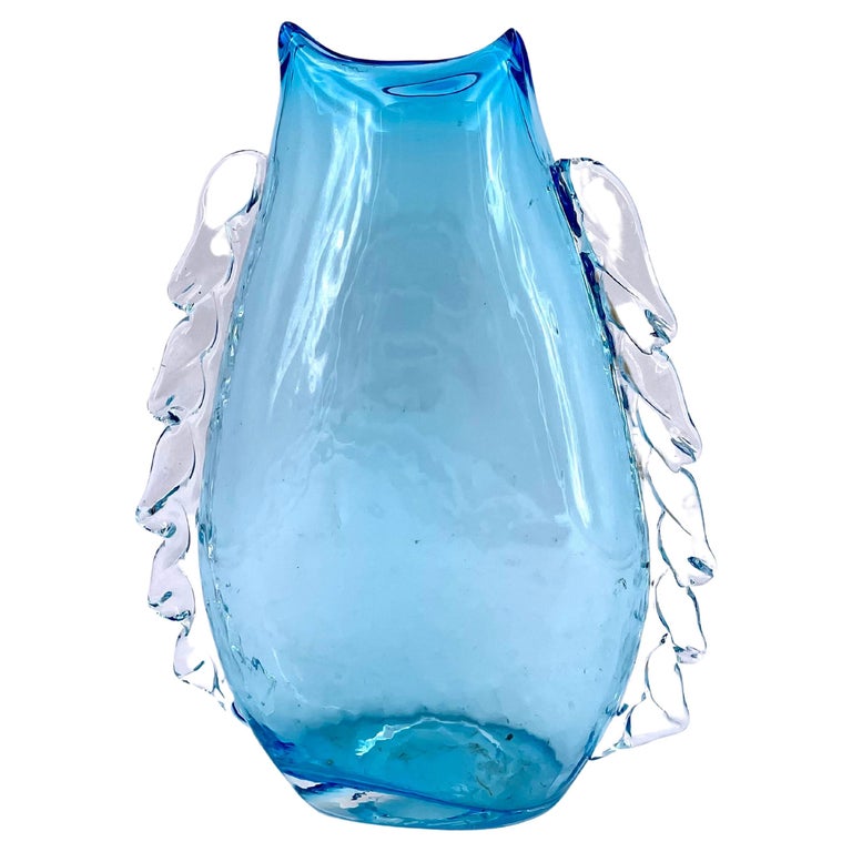 1970's Mouth blown Glass Vase by Blenko For Sale