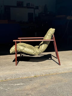 1970s MP 129 Lounge Chair by Percival Lafer in green leather