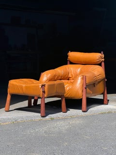 1970s MP-81 Lounge Chair and Ottoman by Percival Lafer for Lafer MP in Brazilian