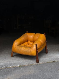 1970s MP-81 Lounge Chair by Percival Lafer in original mustard leather