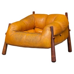 1970s MP-81 Lounge Chair by Percival Lafer in original mustard leather