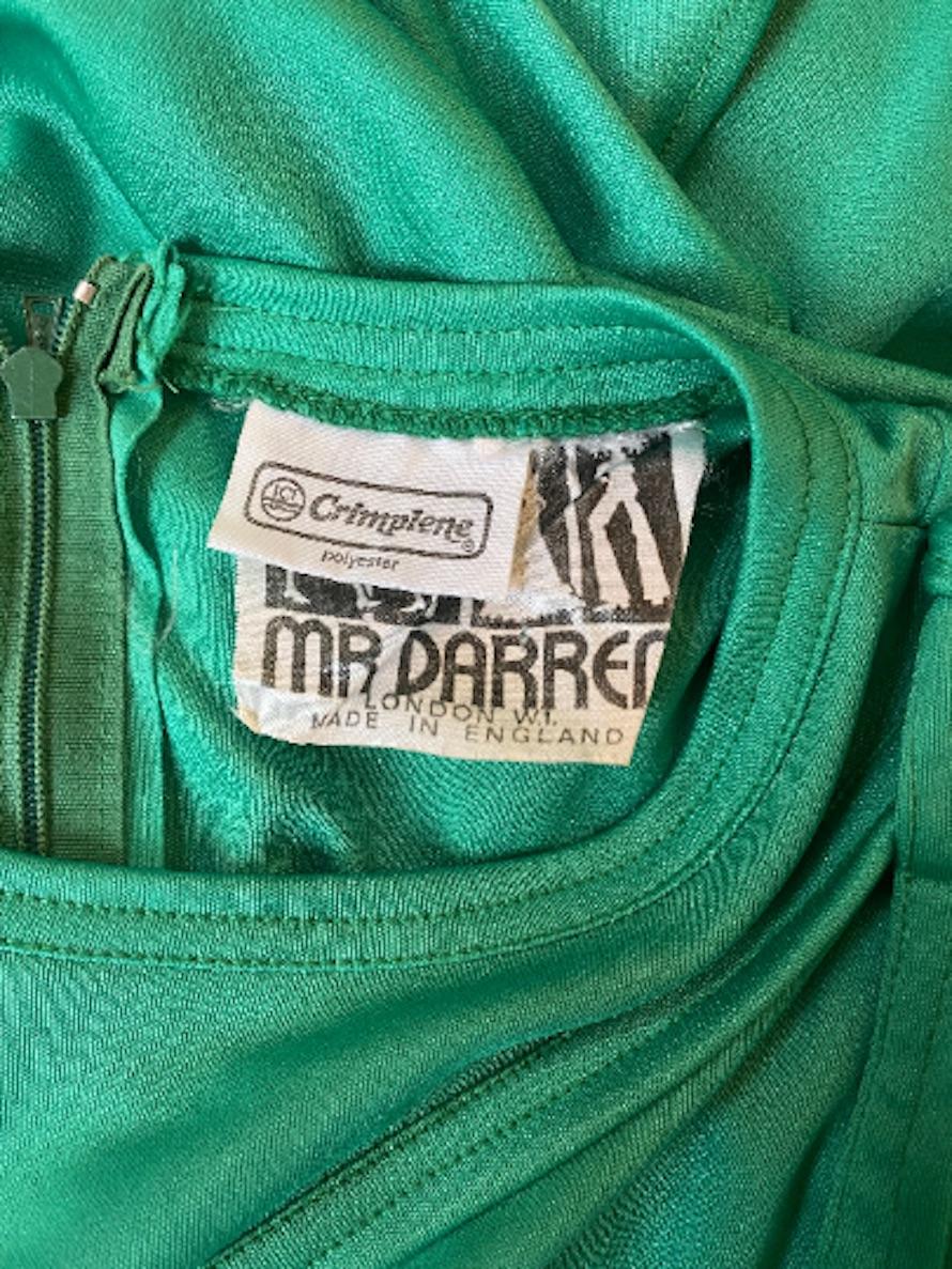1970s Mr Darren Green Handkerchief Hem Maxi Dress For Sale 2
