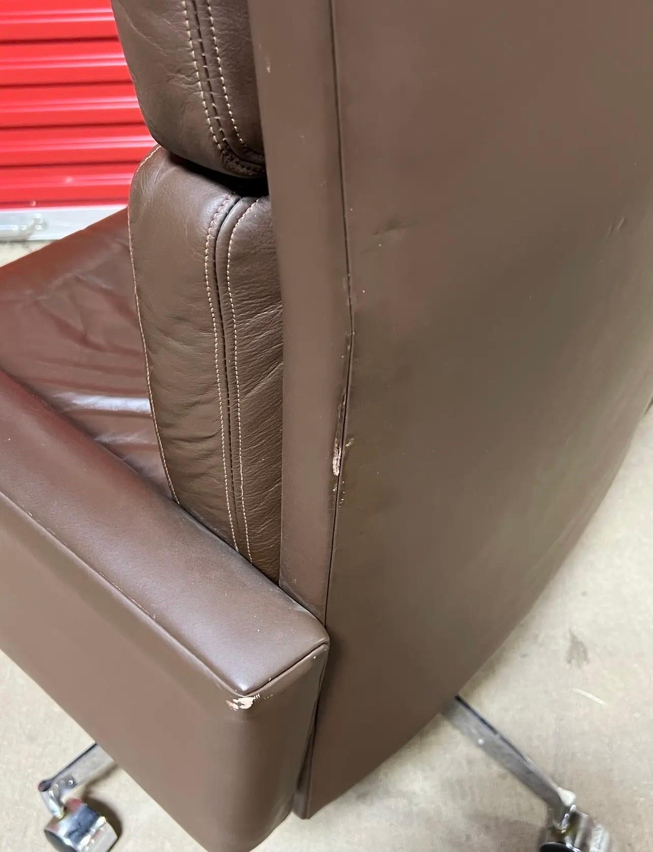 1970s Mueller Leather Executive Desk Chair For Sale 4