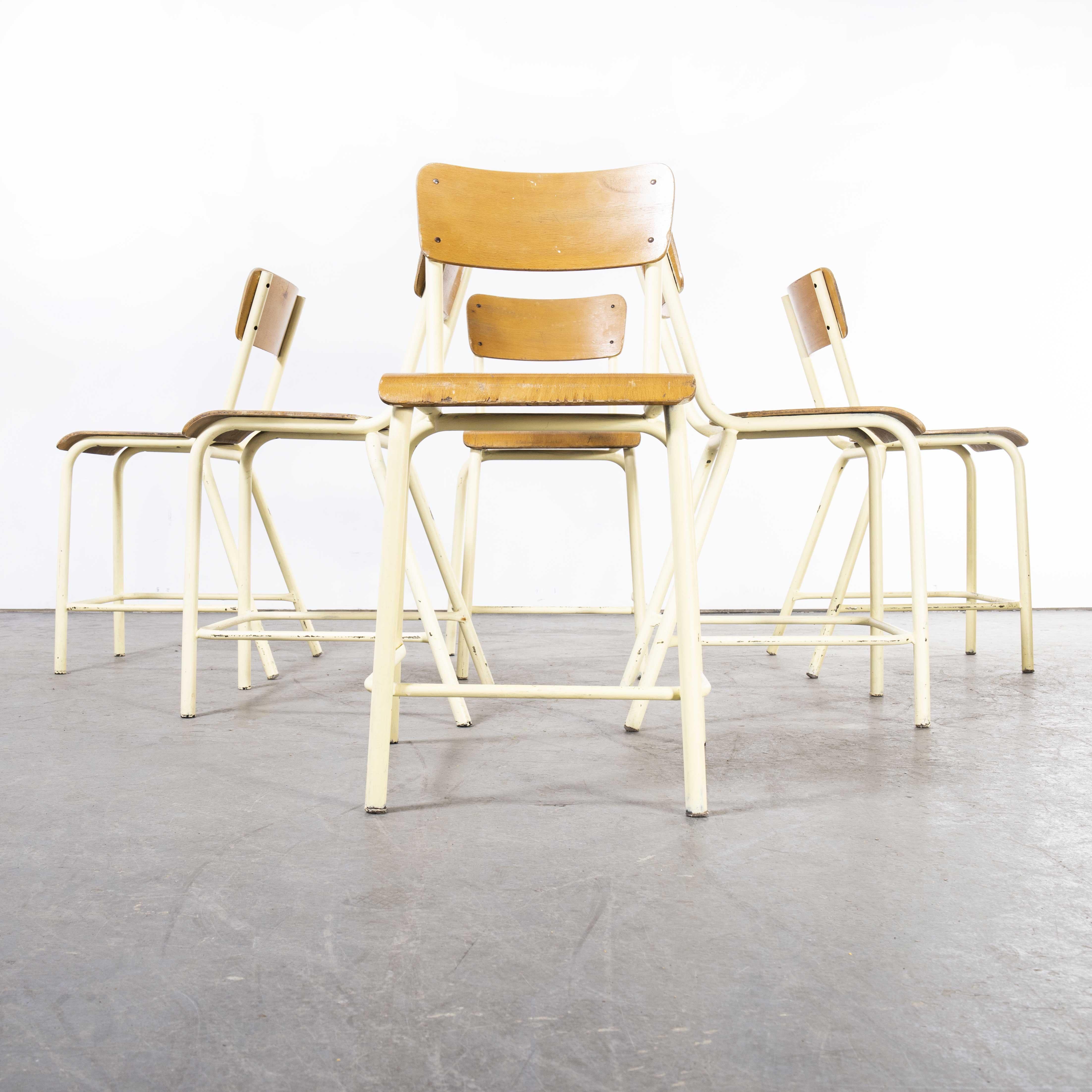 Late 20th Century 1970's Mullca High Laboratory Yellow Dining Chairs, Bar Stools, Set of Six