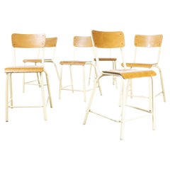 1970's Mullca High Laboratory Yellow Dining Chairs, Bar Stools, Set of Six