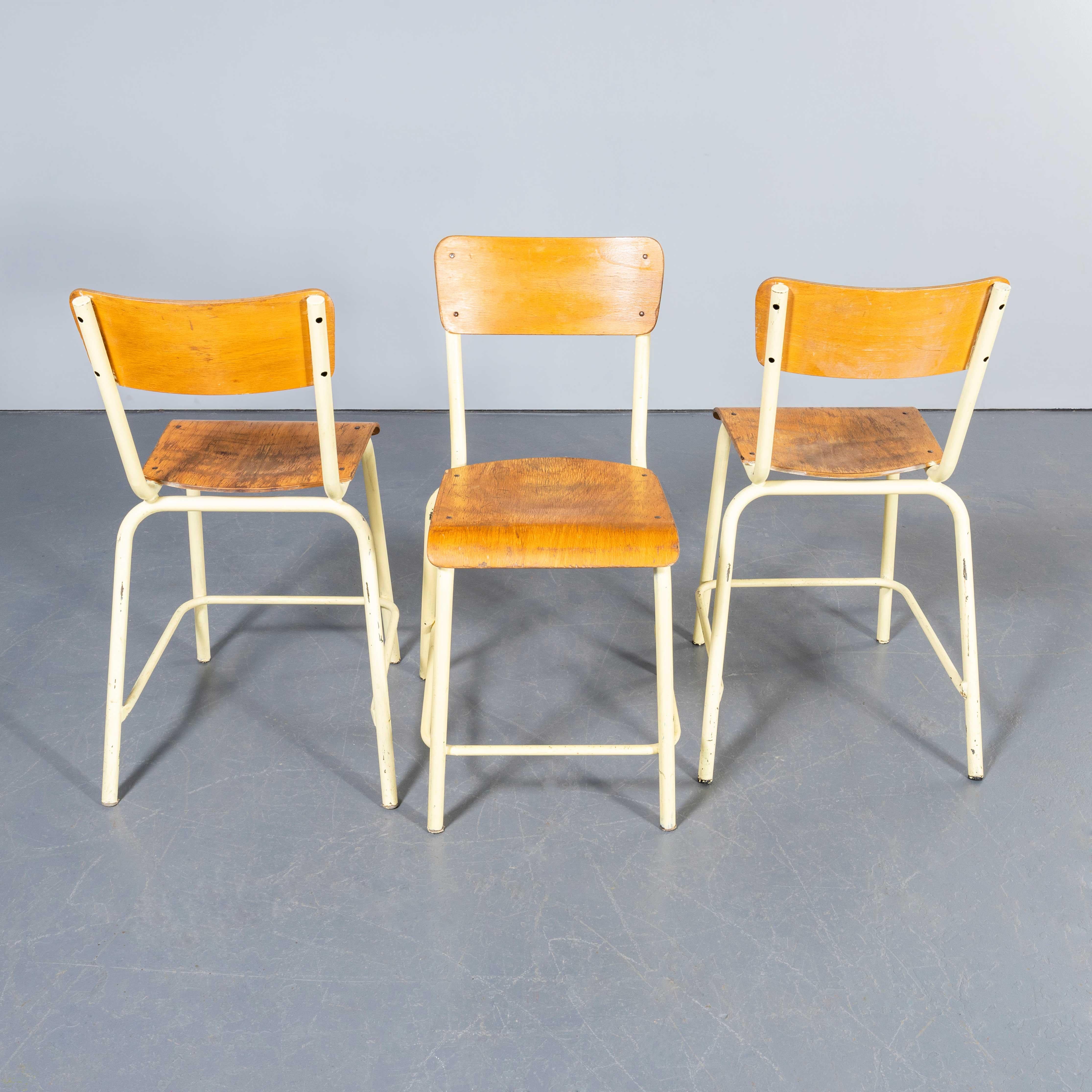 Late 20th Century 1970's Mullca High Laboratory Yellow Dining Chairs - Bar Stools - Set Of Three