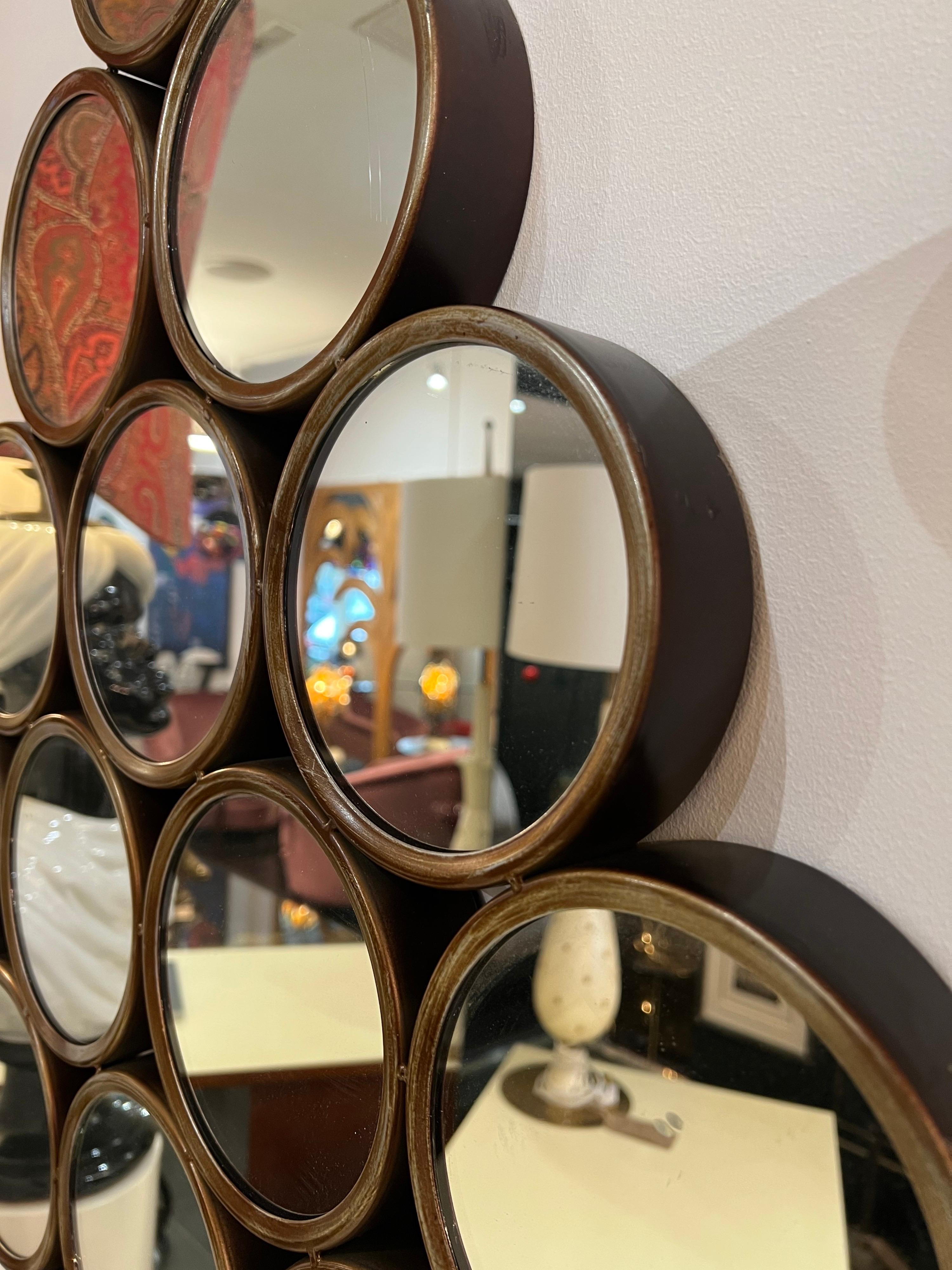 multi circle mirror wall decor