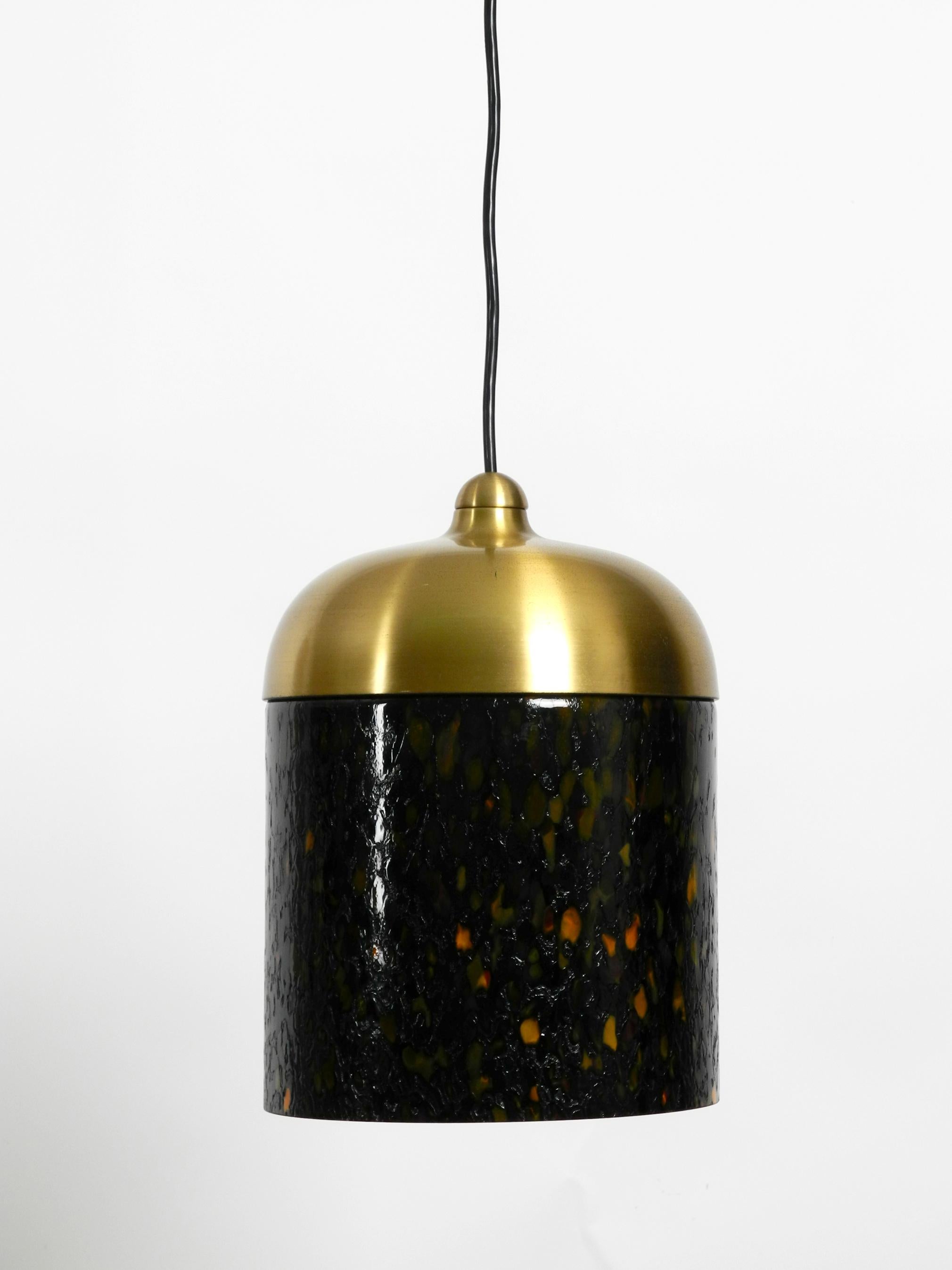 1970s Multi-Color Coated Putzler Glass Pendant Lamp in Space Age Design In Good Condition For Sale In München, DE