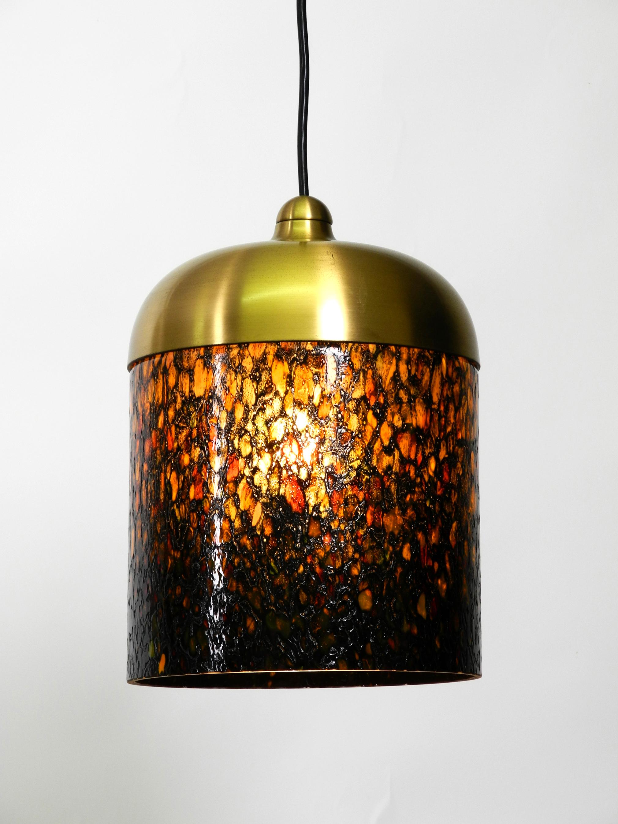 Late 20th Century 1970s Multi-Color Coated Putzler Glass Pendant Lamp in Space Age Design For Sale