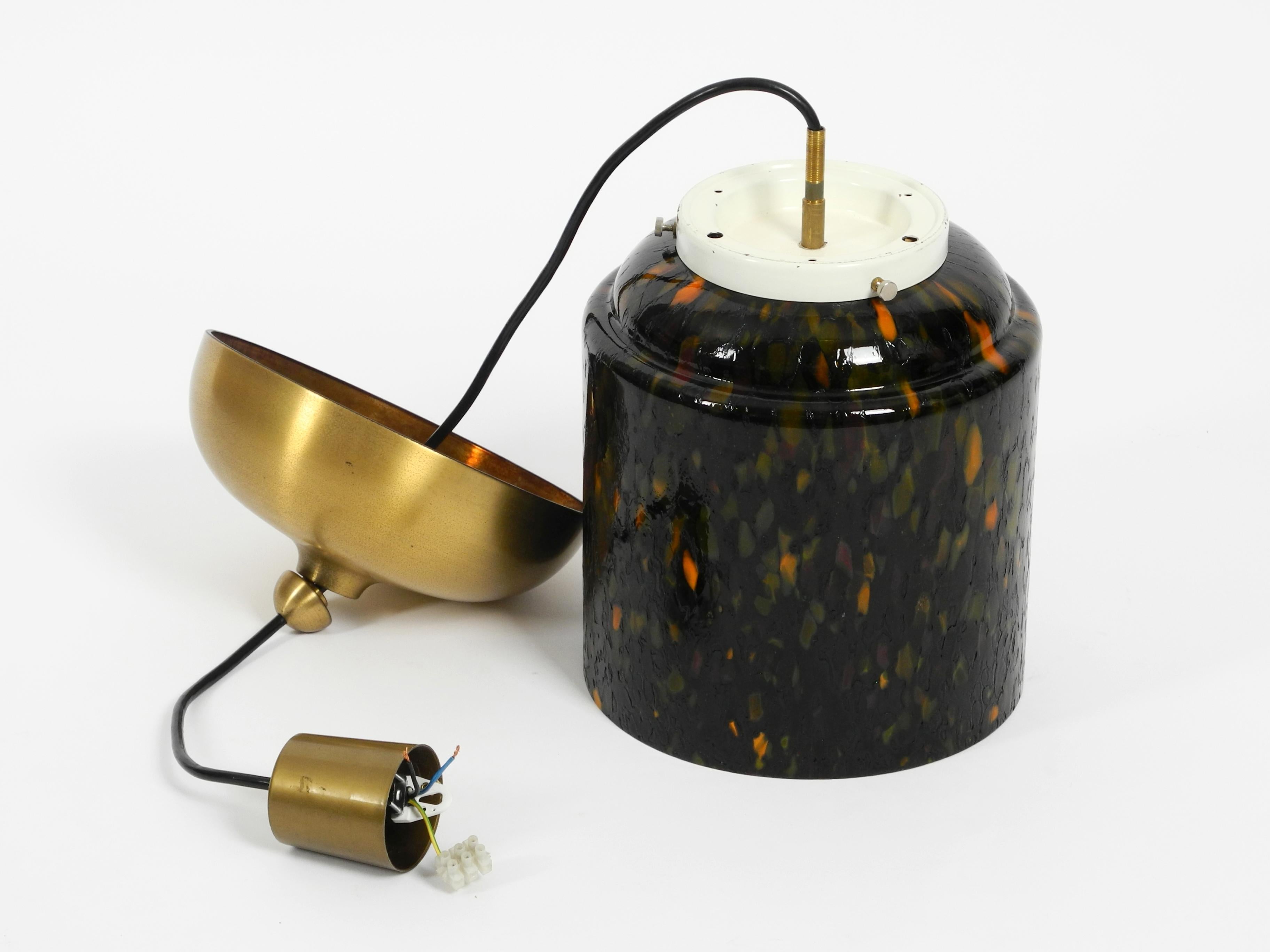 Métal Lampe à suspension en verre putzler multicolore des années 1970 au design de l'ère spatiale en vente