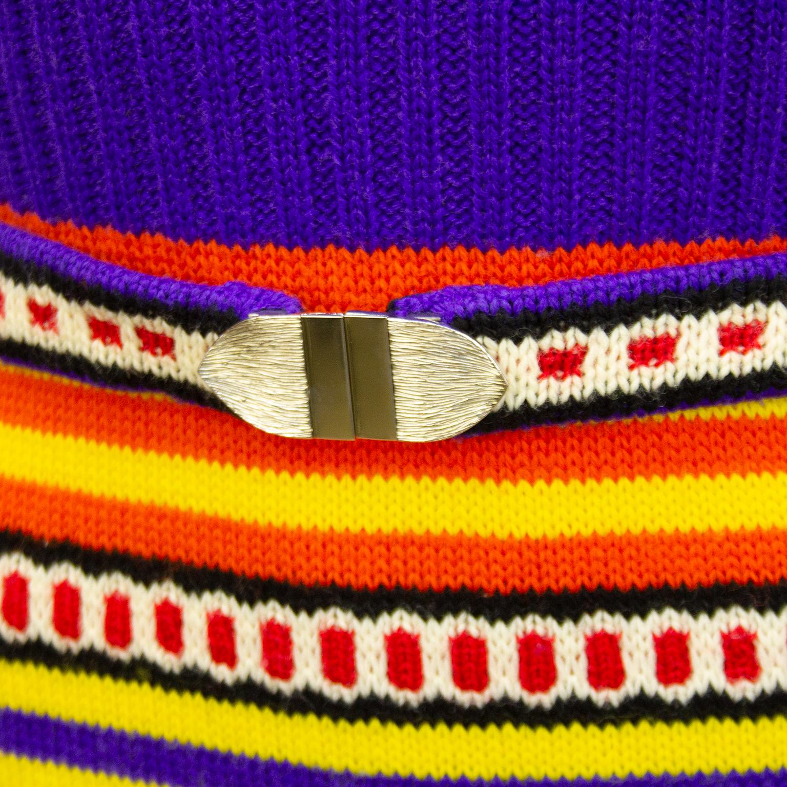1970s Multi Colour Knit Maxi Dress  In Good Condition In Toronto, Ontario