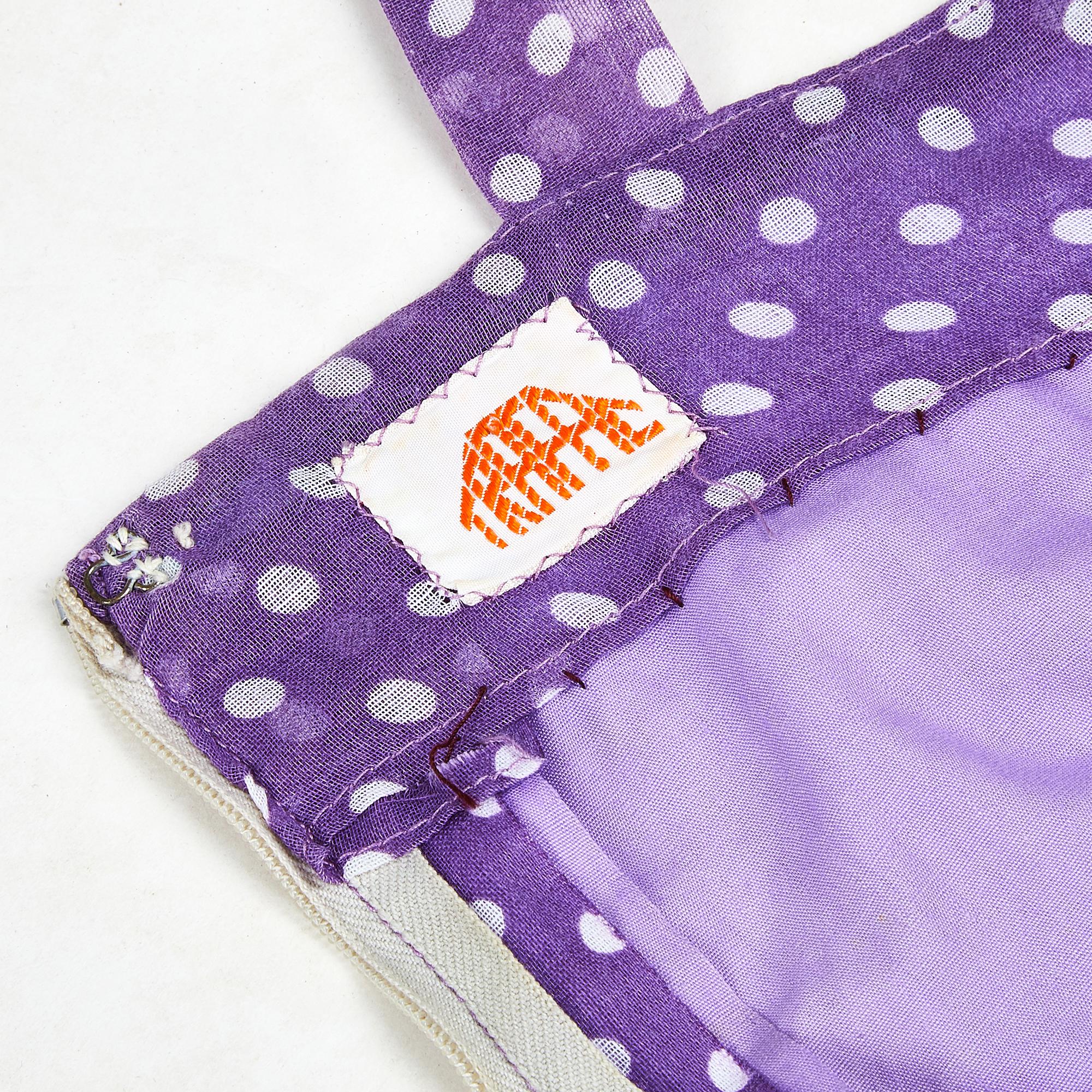 1970s Multi Coloured Polka Dot Maxi Dress For Sale 1
