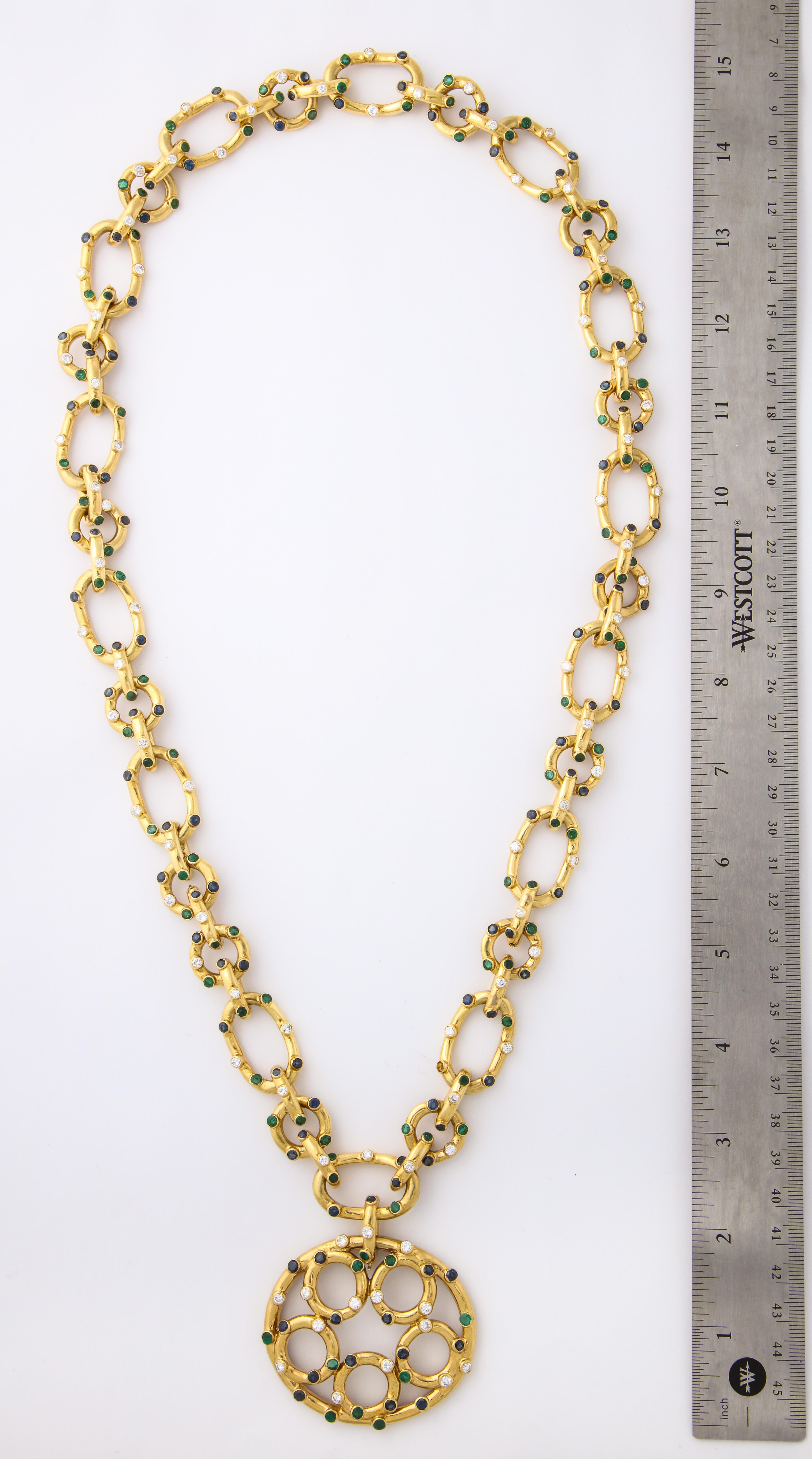  1970's Multi Gem Sautoir Necklace 3