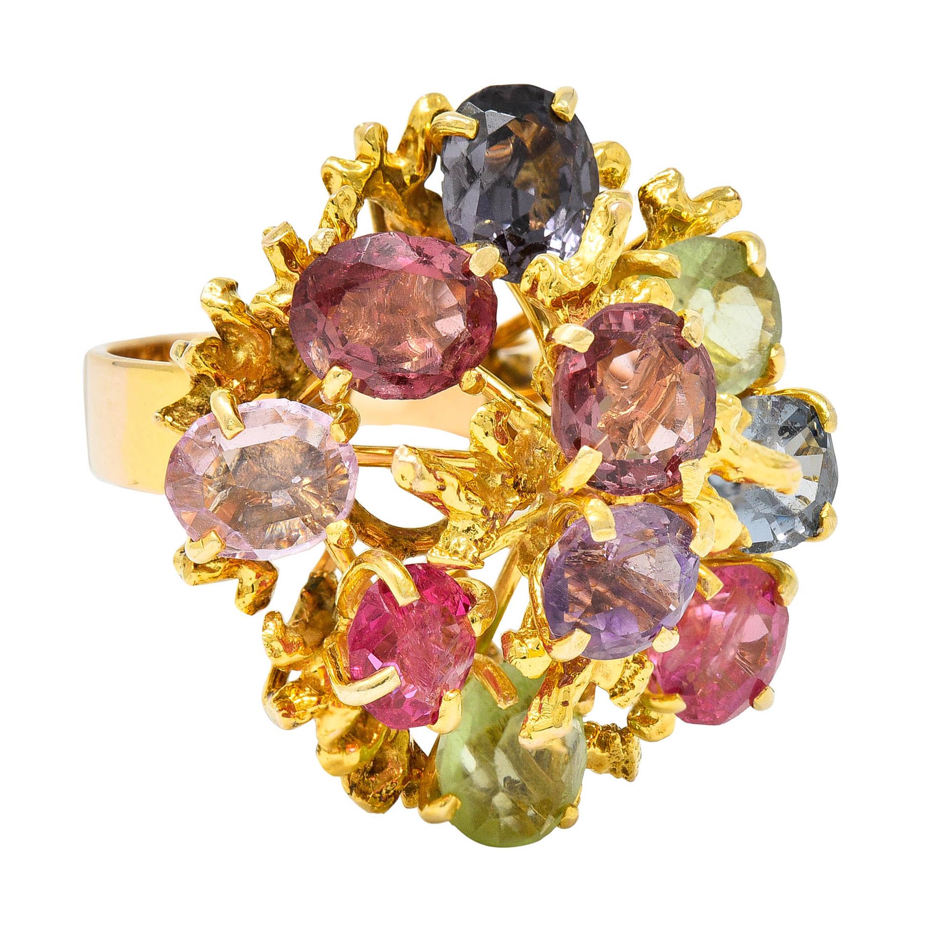 peridot and spinel ring