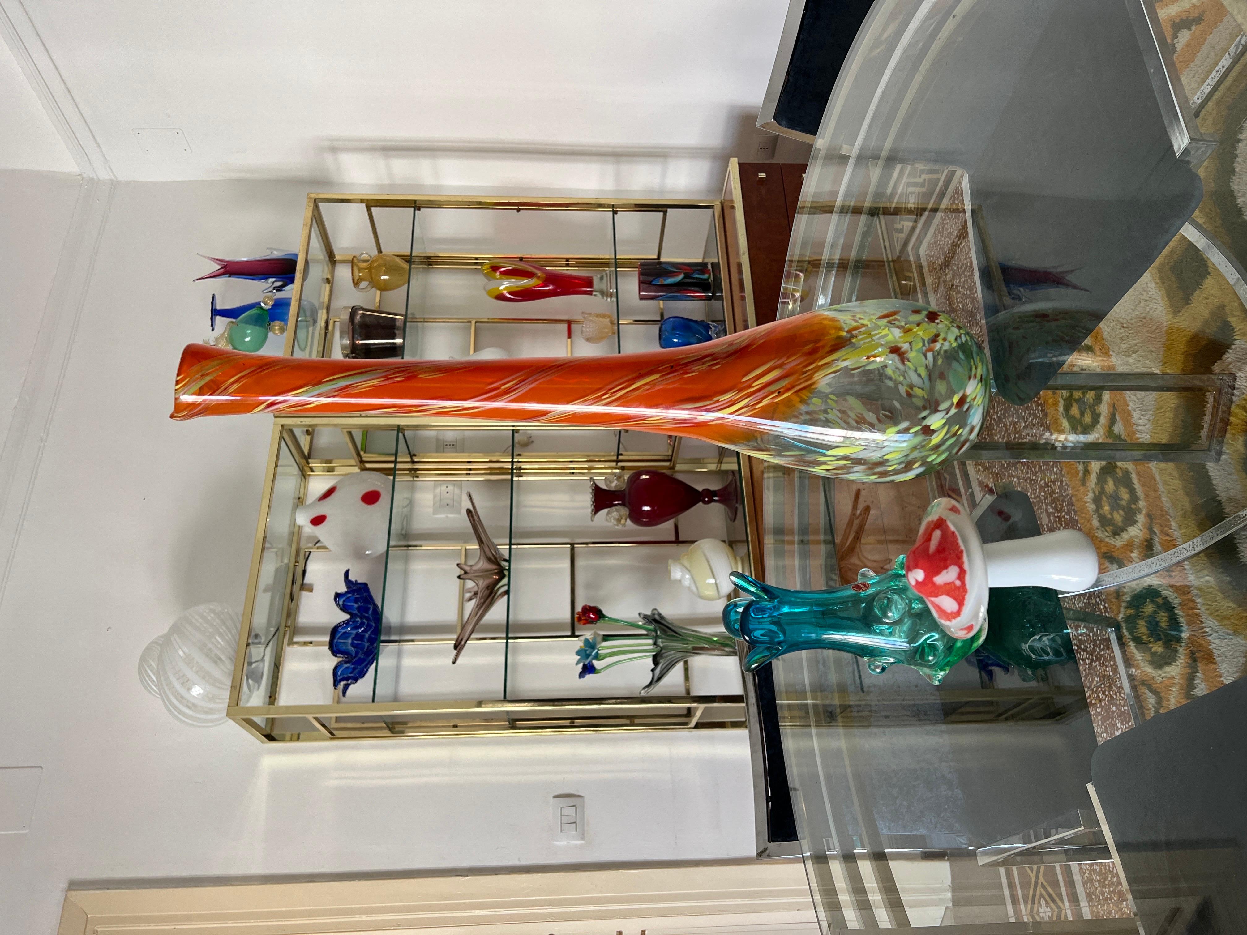 1970s Multicolor Murano glass vase Confetti Swirl Art Glass Vase In Good Condition For Sale In Palermo, PA