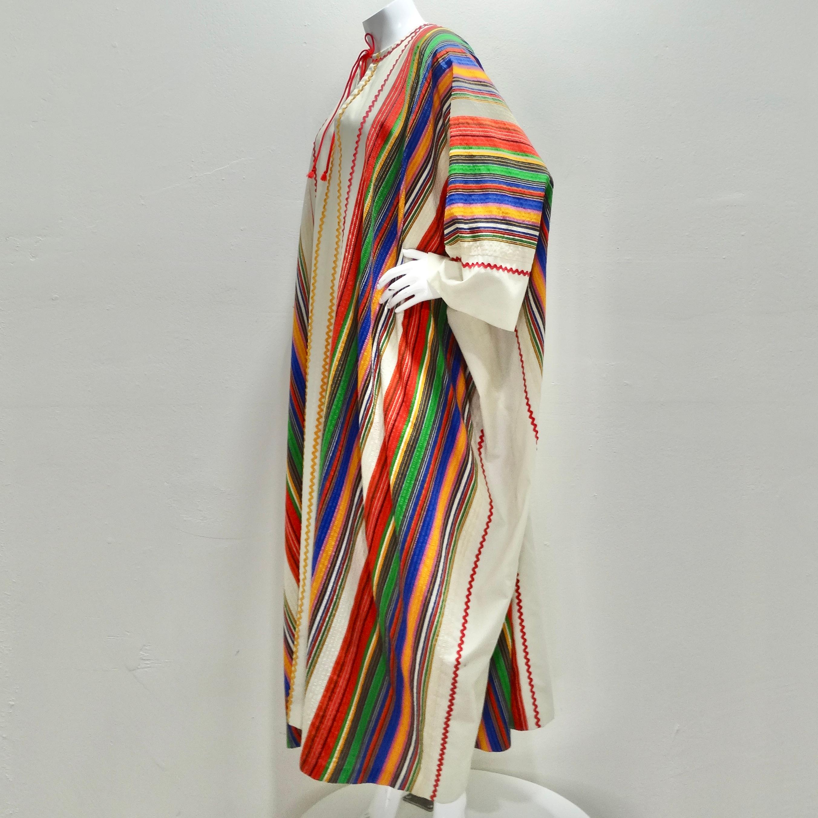 1970s Multicolor Striped Kaftan 5
