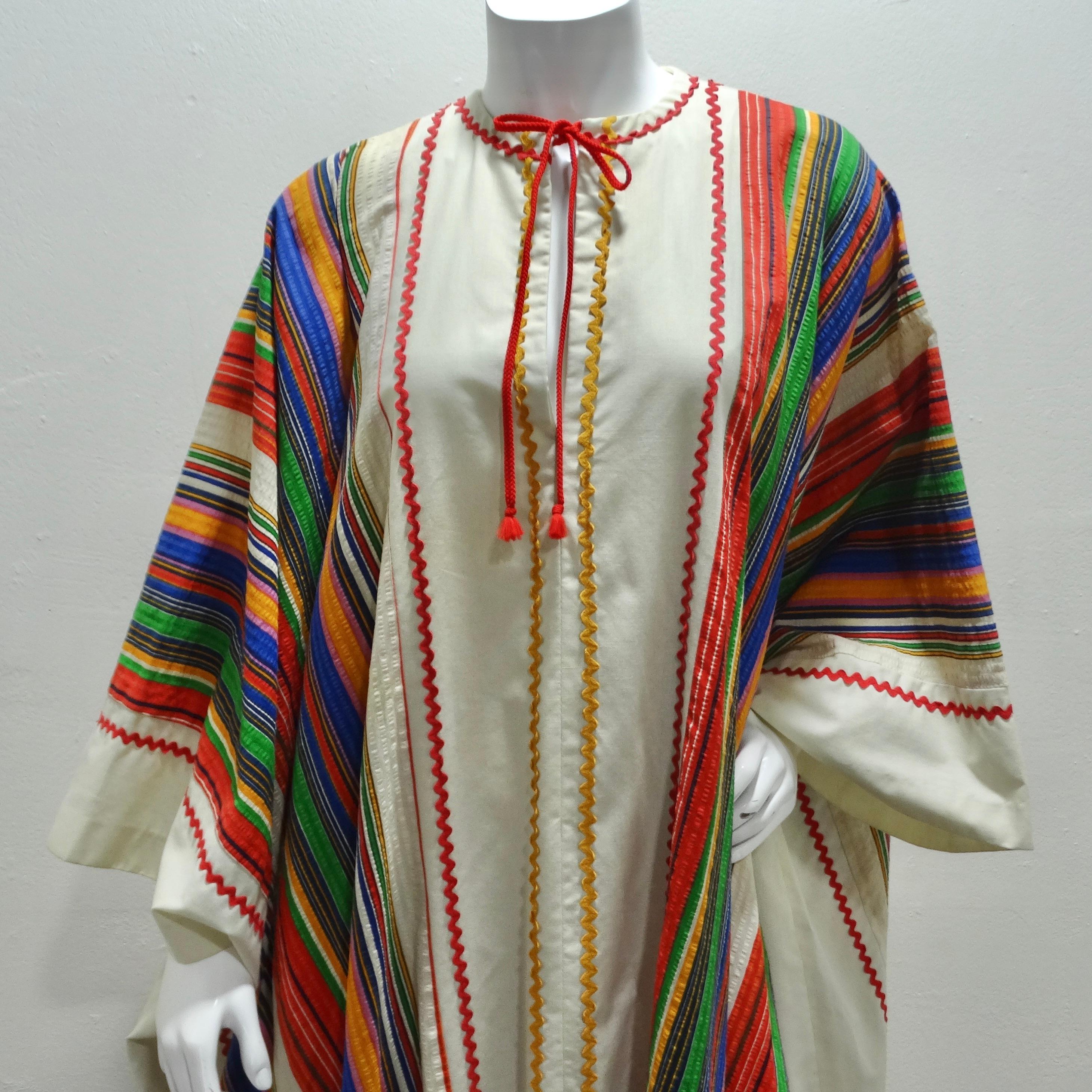 1970s Multicolor Striped Kaftan 1