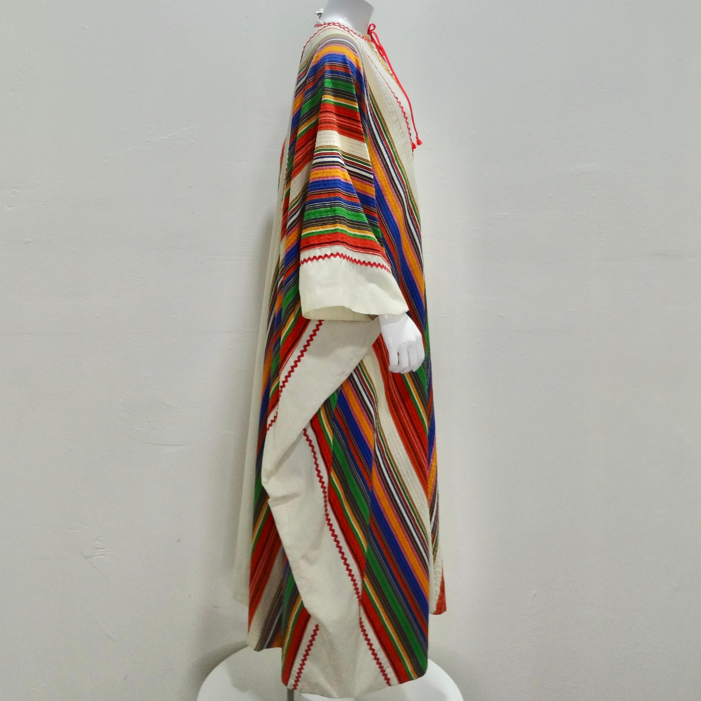 1970s Multicolor Striped Kaftan 2