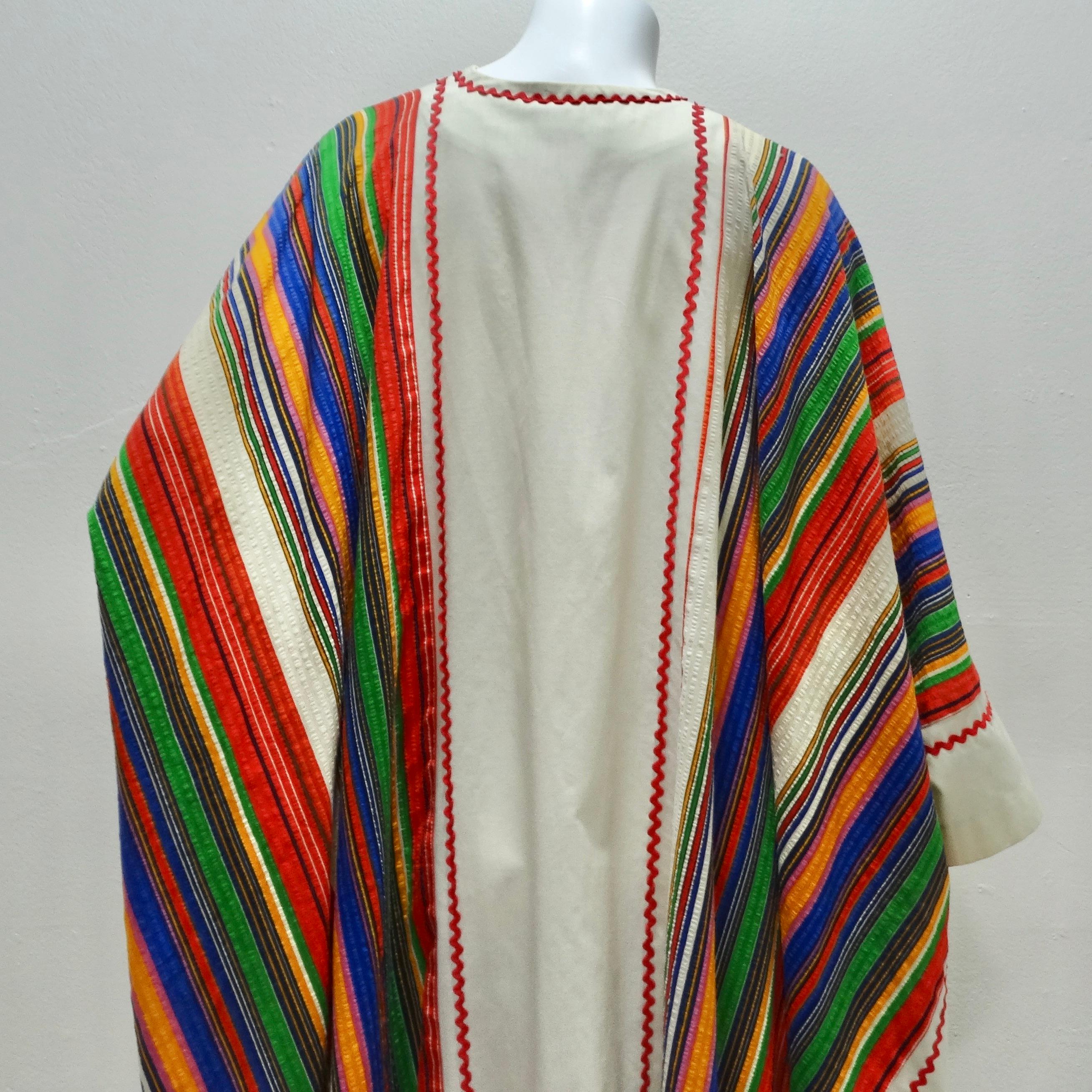1970s Multicolor Striped Kaftan 4