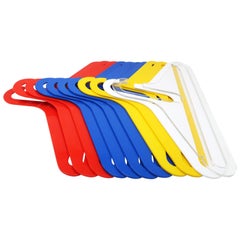 Used 1970s Multicolored Plastic Clothes Hangers, Set of 11