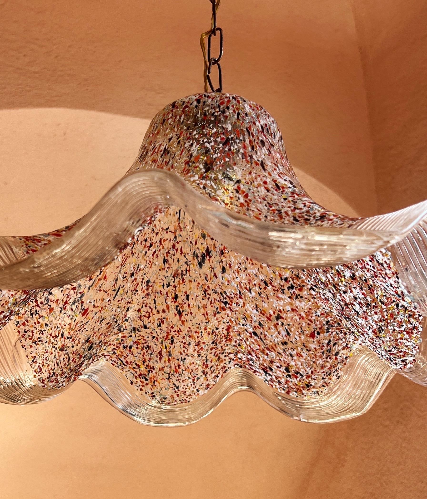 1970er Jahre Mehrfarbiges Vintage Murano Glas Pendelleuchte von La murrina im Zustand „Gut“ im Angebot in Palermo, PA