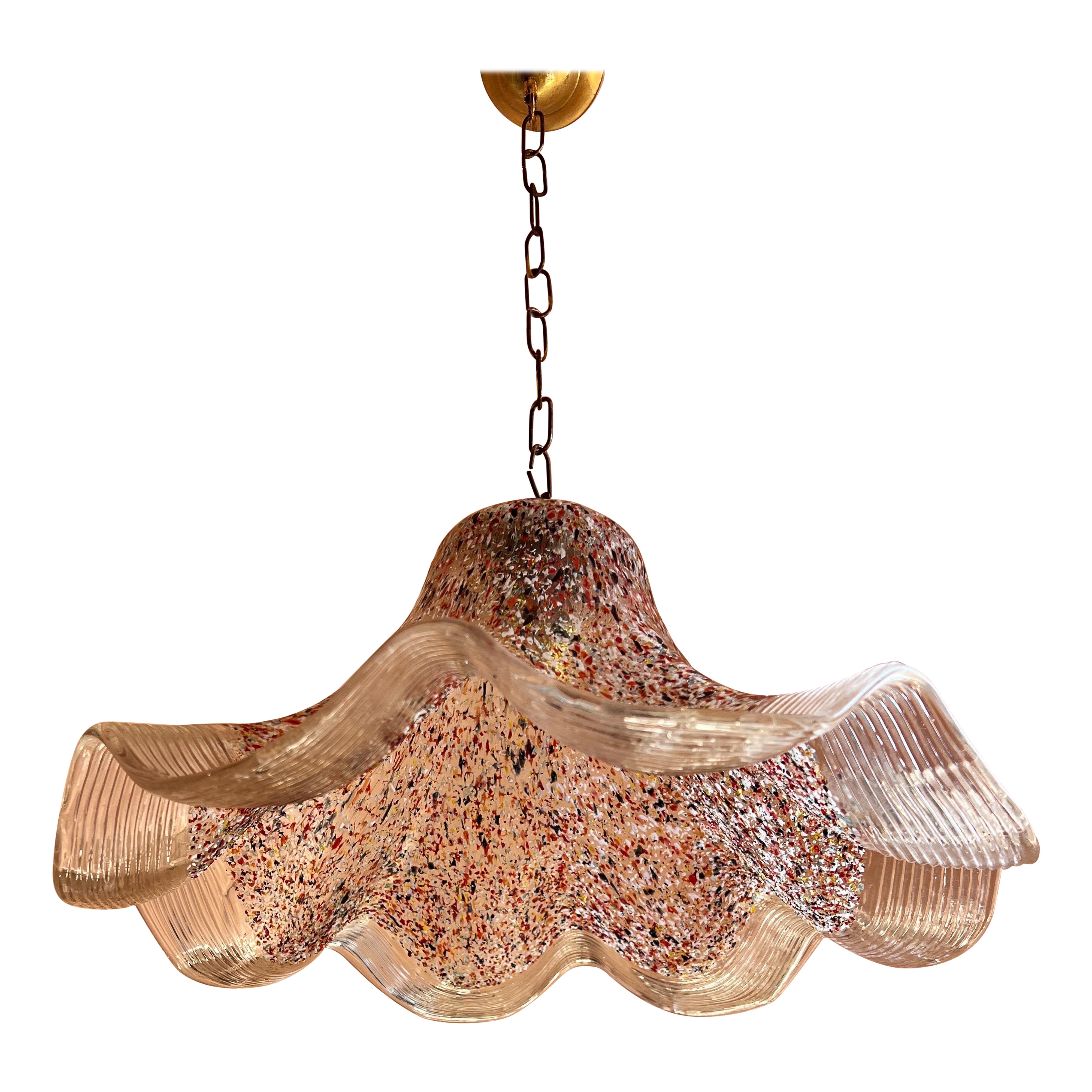 1970 Multicolor Vintage Murano glas Lámpara colgante de La Murrina