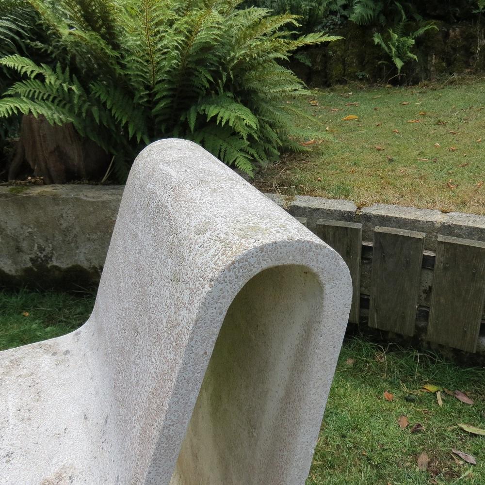 20th Century 1970s Municipal Brutalist Concrete Garden Loop Chairs and Table Willy Guhl Style For Sale