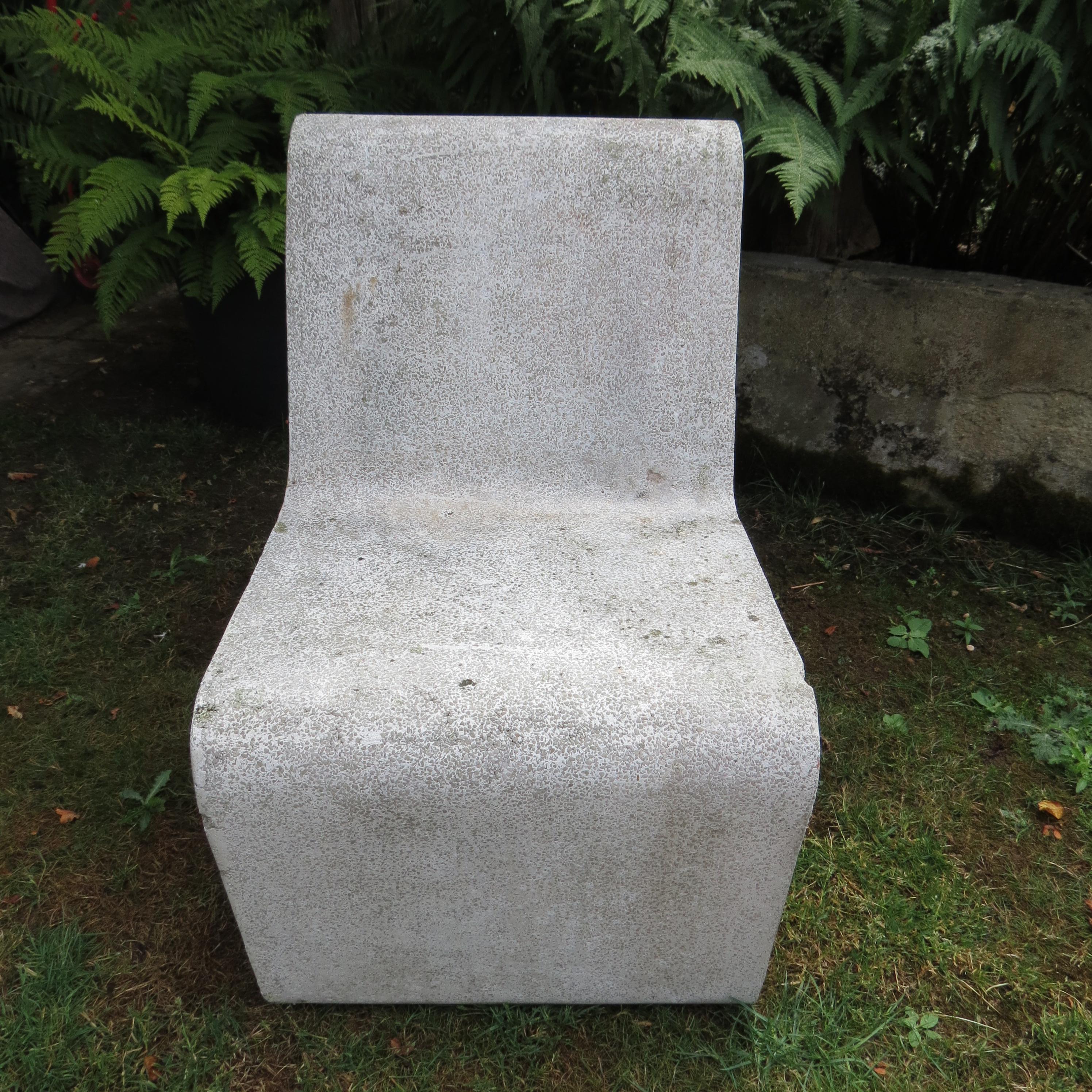 1970s Municipal Brutalist Concrete Garden Loop Chairs and Table Willy Guhl Style For Sale 2