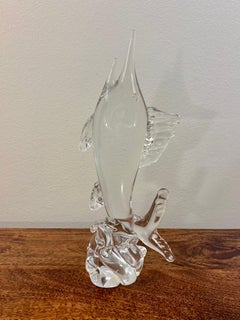 1970s Murano Blown Glass Marlin Fish Sculpture, Italy