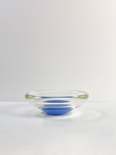 Ciotola di Murano degli anni '70, blu sommerso, stile modernista, Italia