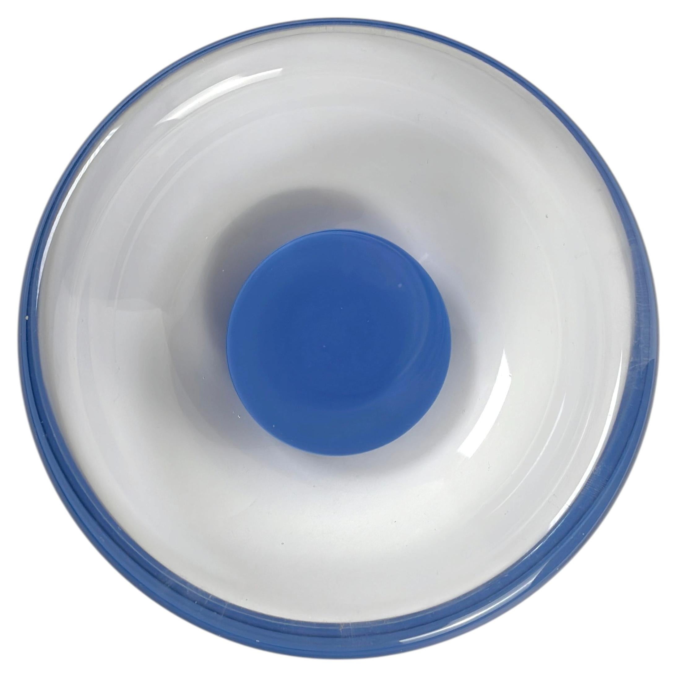 1970s Murano Bowl, Blue Sommerso, Modernist Style, Italy