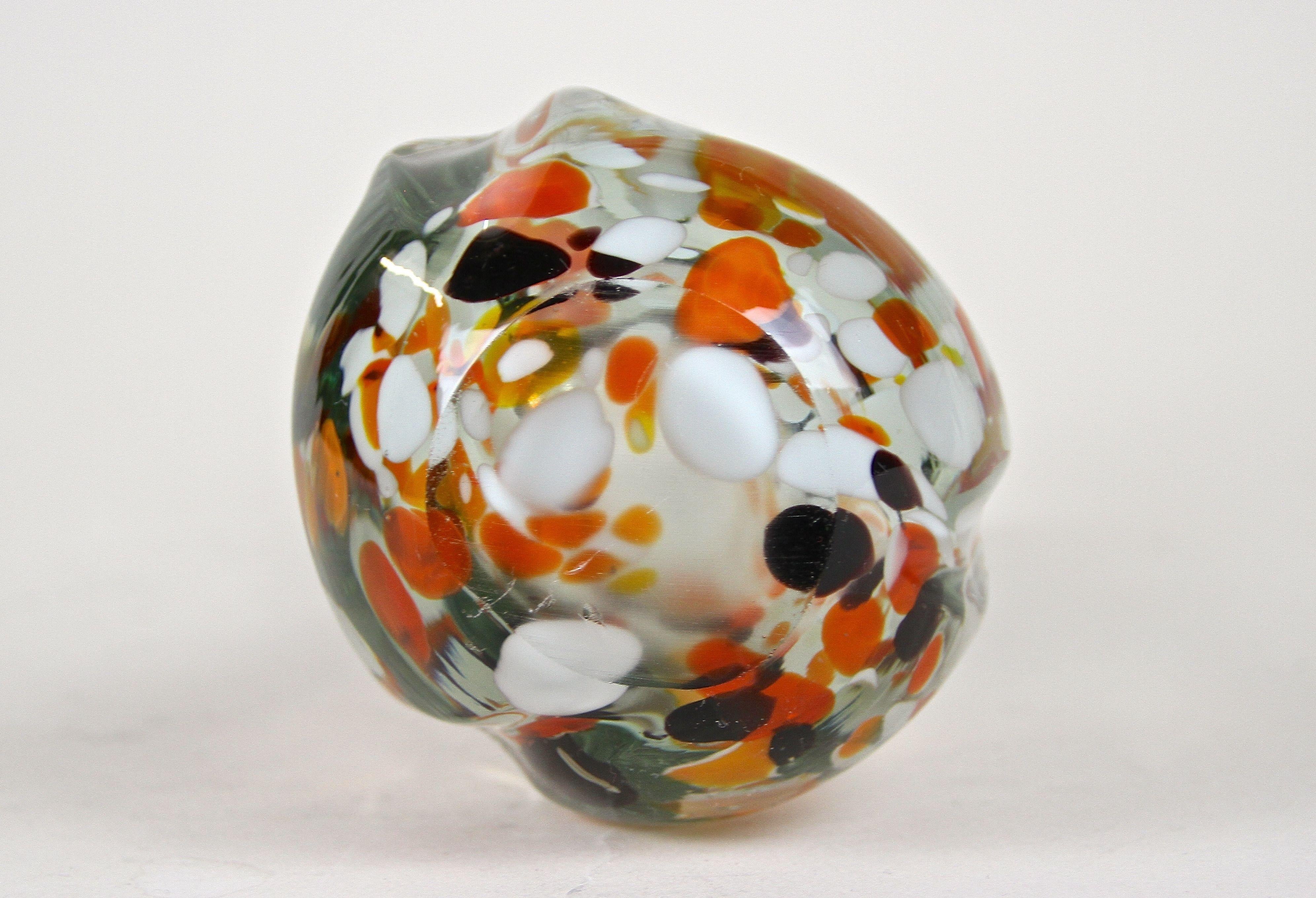 1970s Murano Clear Glass Vase with Color Spots, Italy, circa 1970 For Sale 3