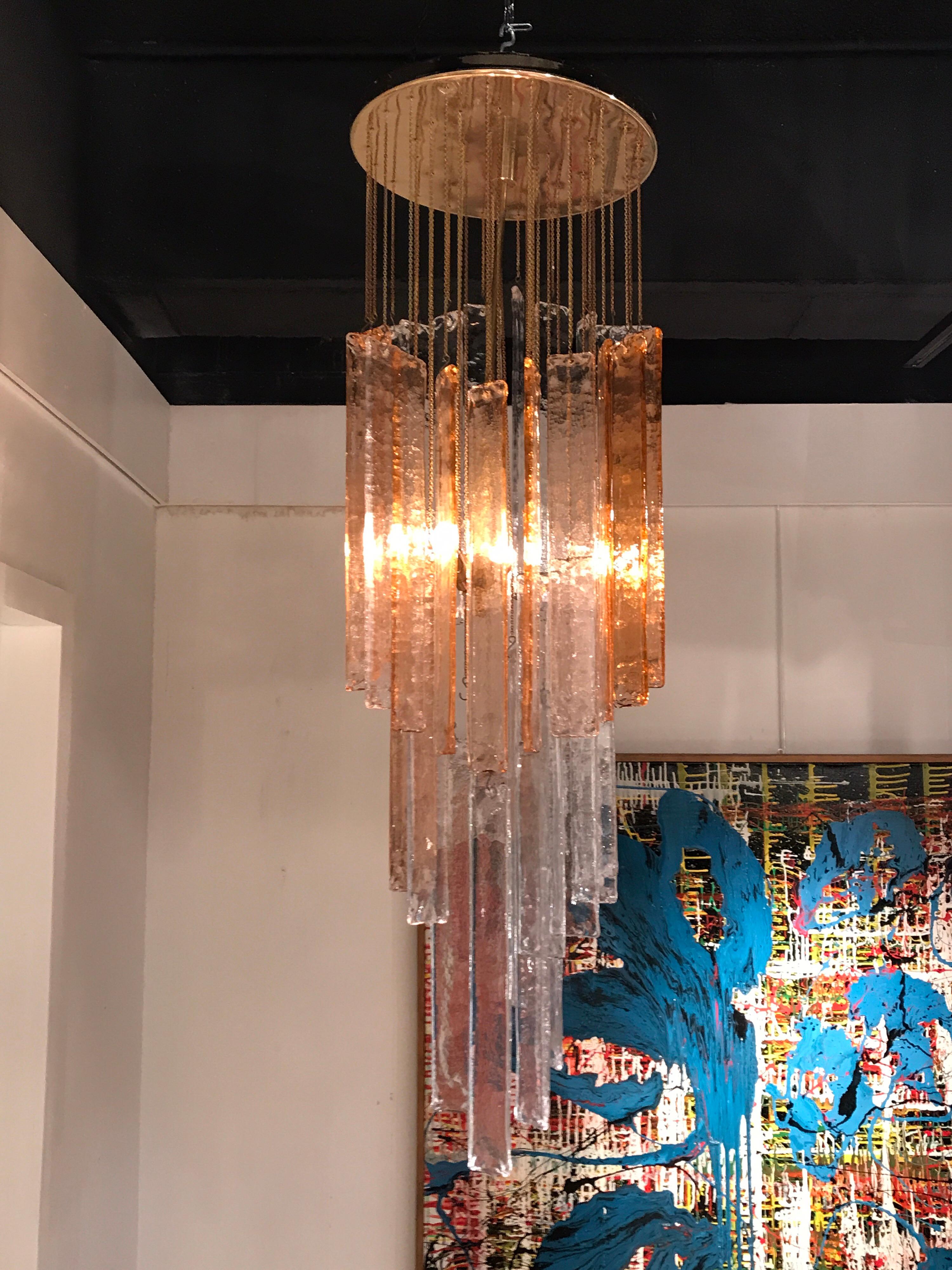 1970s Murano Frosted Glass Pendant Light 1