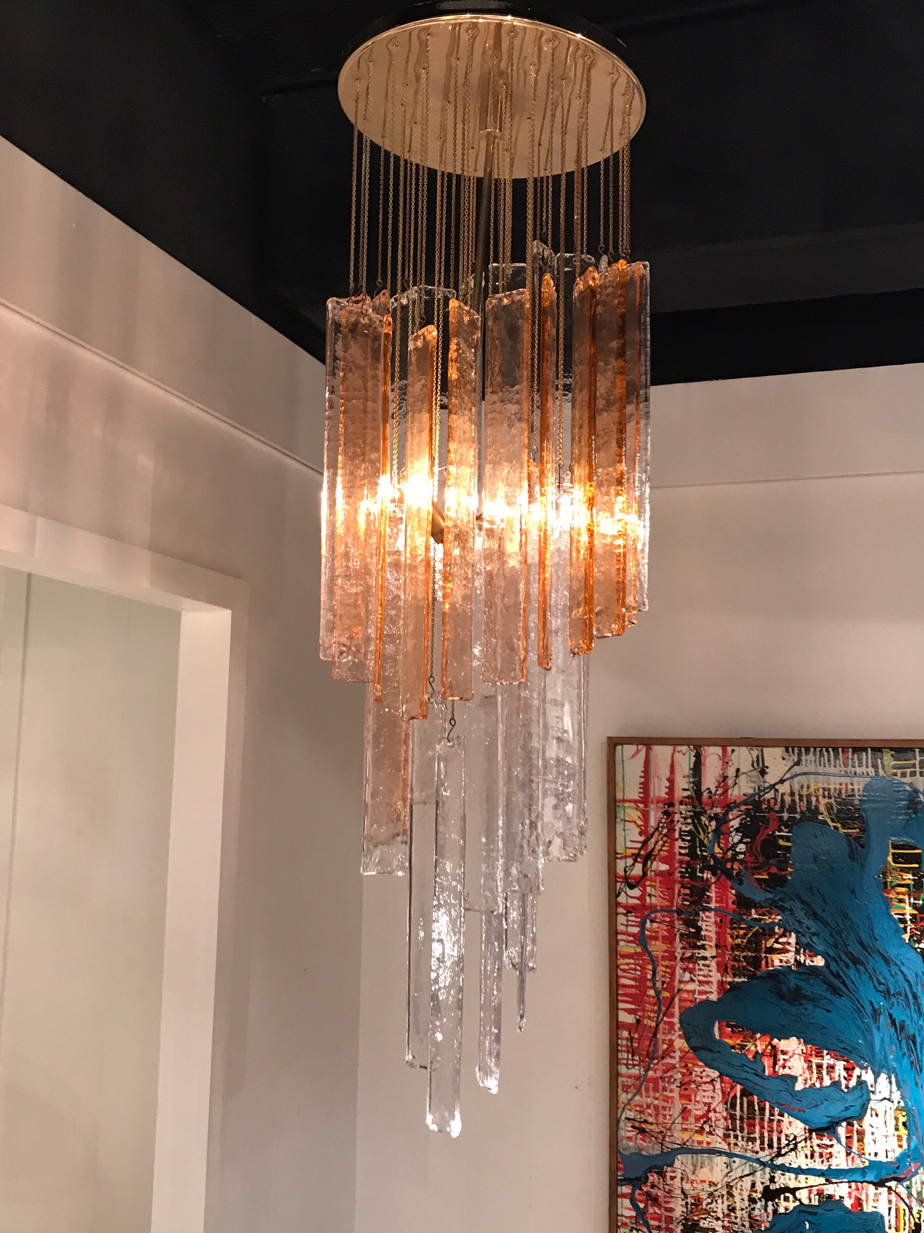 1970s Murano Frosted Glass Pendant Light 2