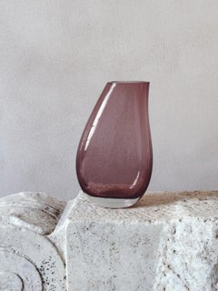 1970s Murano Glass Amethyst Vase, Hand-Blown, Italian Art Glass