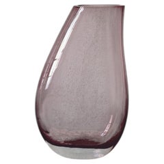 1970s Murano Glass Amethyst Vase, Hand-Blown, Italian Art Glass